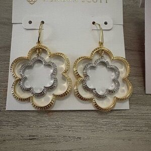 Kendra Scott Gold and Silver Floral Earrings